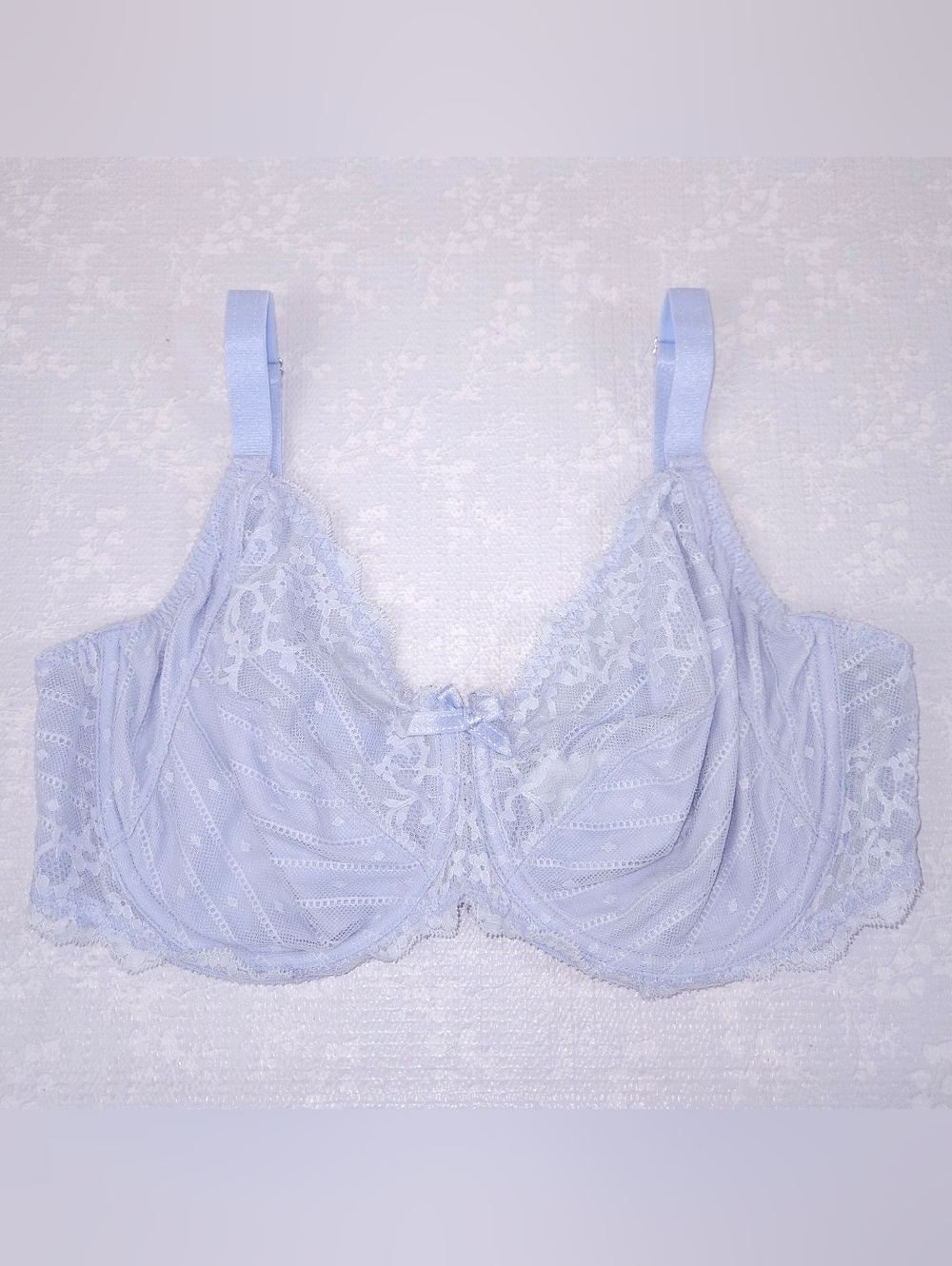 SOLD CHANTELLE Rive Gauche Full Coverage Bra 38DDD Baby Blue Underwire - Picture 2 of 7